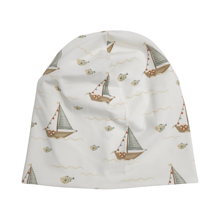 Wendebeanie Küstenkind Boote Fische